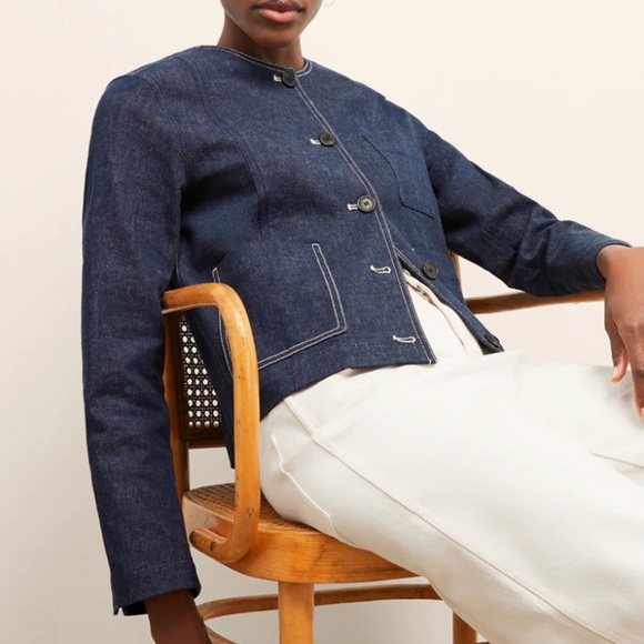 M.M. LAFLEUR The Kane Jacket - Stretch Denim Suiting size 2 - Picture 3 of 10